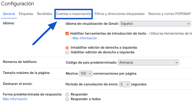 Aádir cuenta a Gmail - Cuentas en importación