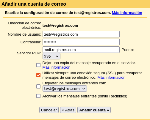 Gmail - Formulario añadir cuenta