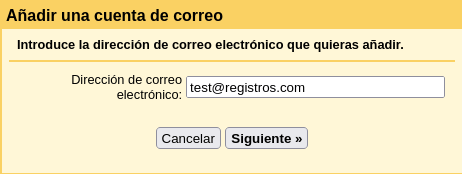 Gmail - Añadir cuenta - Paso 1