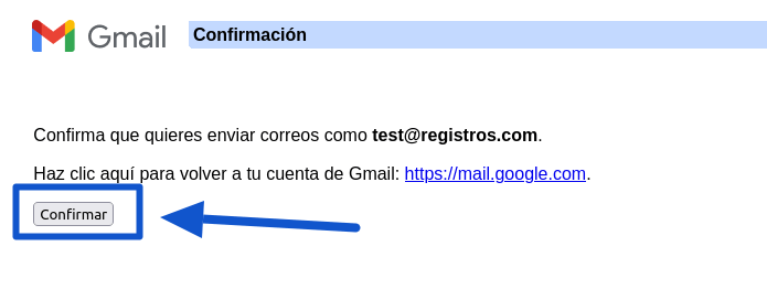 Gmail - Enviar como - Confirmación