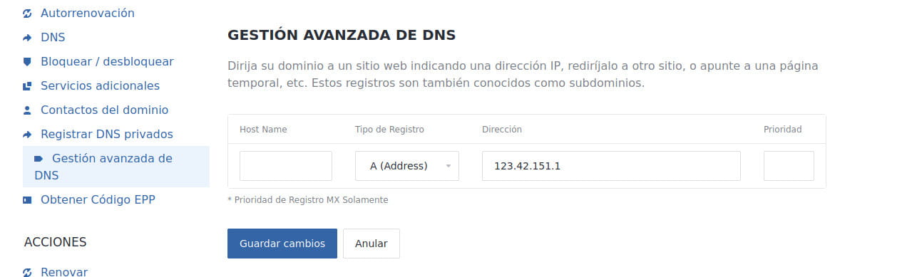 Registros DNS - Registros A  A 