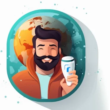 Hombre con Taza Registros.com