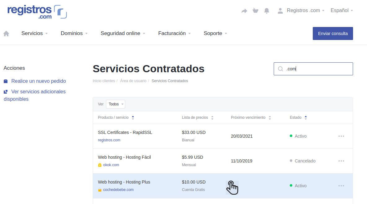 Crear cuentas de email Registros.com 2